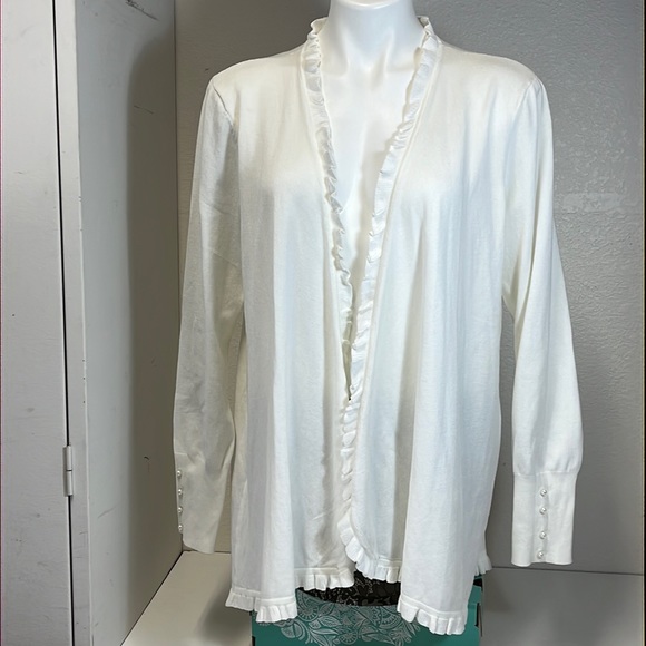 NWT Joseph A Ivory Women’s Cardigan Size L - Picture 1 of 15